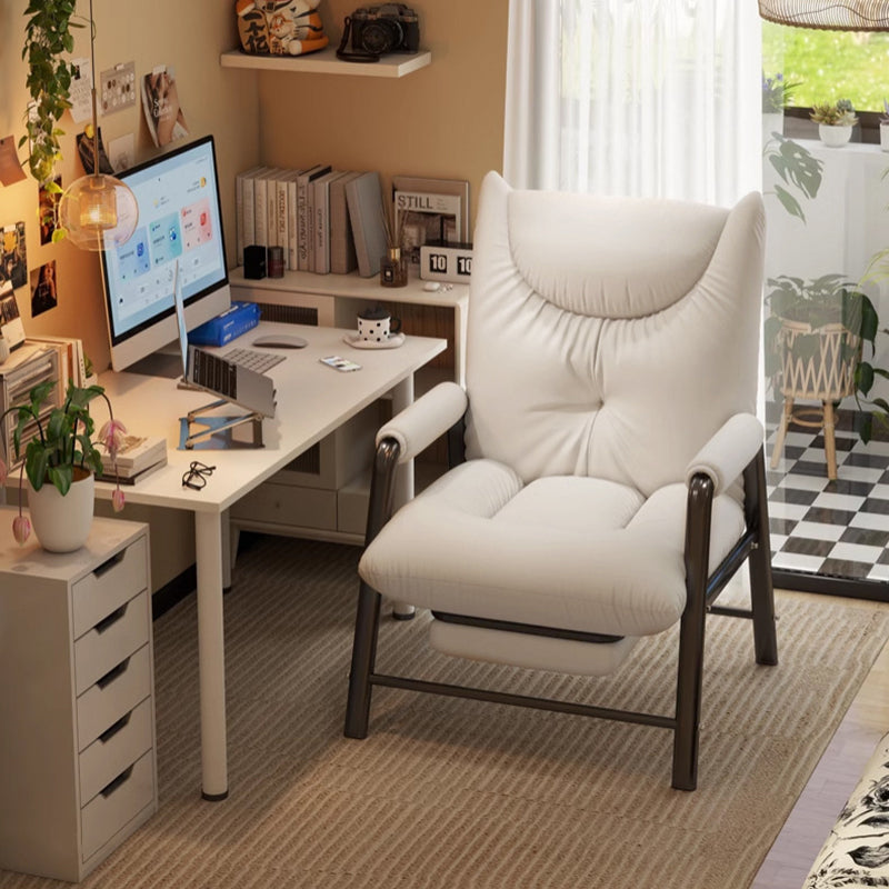 Modern Minimalist Rectangular Iron Synthetic Fabric Cat Scratching Leather Sponge PP Cotton Desk Chair Backrest Armrest For Home Office