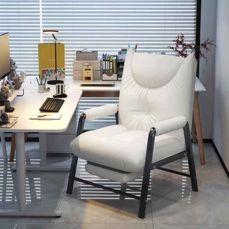 Modern Minimalist Rectangular Iron Technical Fabric Cat Scratching Leather Sponge PP Cotton Desk Chair Backrest Armrest For Home Office
