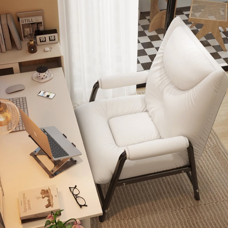 Modern Minimalist Rectangular Iron Technical Fabric Cat Scratching Leather Sponge PP Cotton Desk Chair Backrest Armrest For Home Office