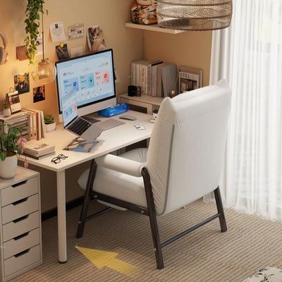 Modern Minimalist Rectangular Iron Technical Fabric Cat Scratching Leather Sponge PP Cotton Desk Chair Backrest Armrest For Home Office