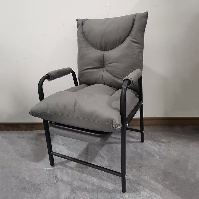 Modern Minimalist Rectangular Iron Technical Fabric Cat Scratching Leather Sponge PP Cotton Desk Chair Backrest Armrest For Home Office