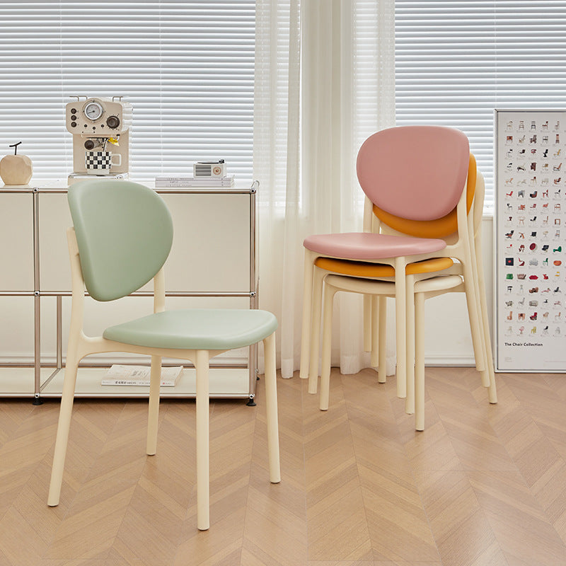 Contemporary Nordic Round PP Dining Chair Backrest Armless For Dining Room