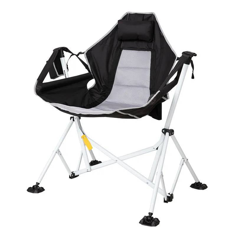 Modern Minimalist Detachable Arc Oxford & Mesh Fabric Steel Pipe Foldable Outdoor Camping Chair Backrest Armrest For Garden