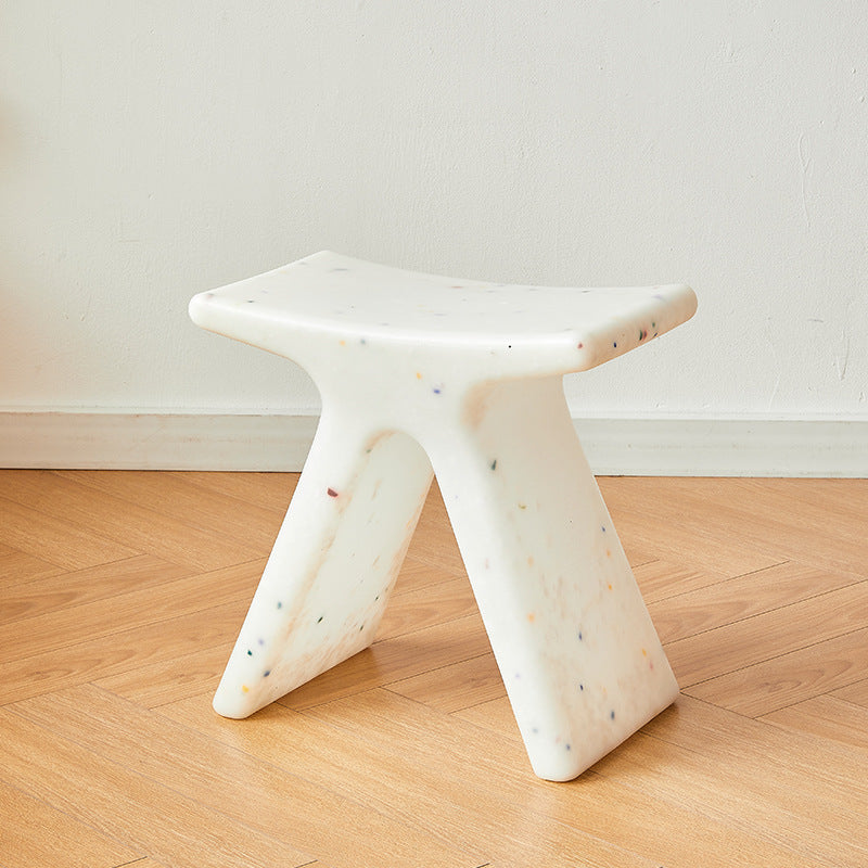 Modern Minimalist Geometric PE Plastic Kids Low Stool Backless Armless For Hallway