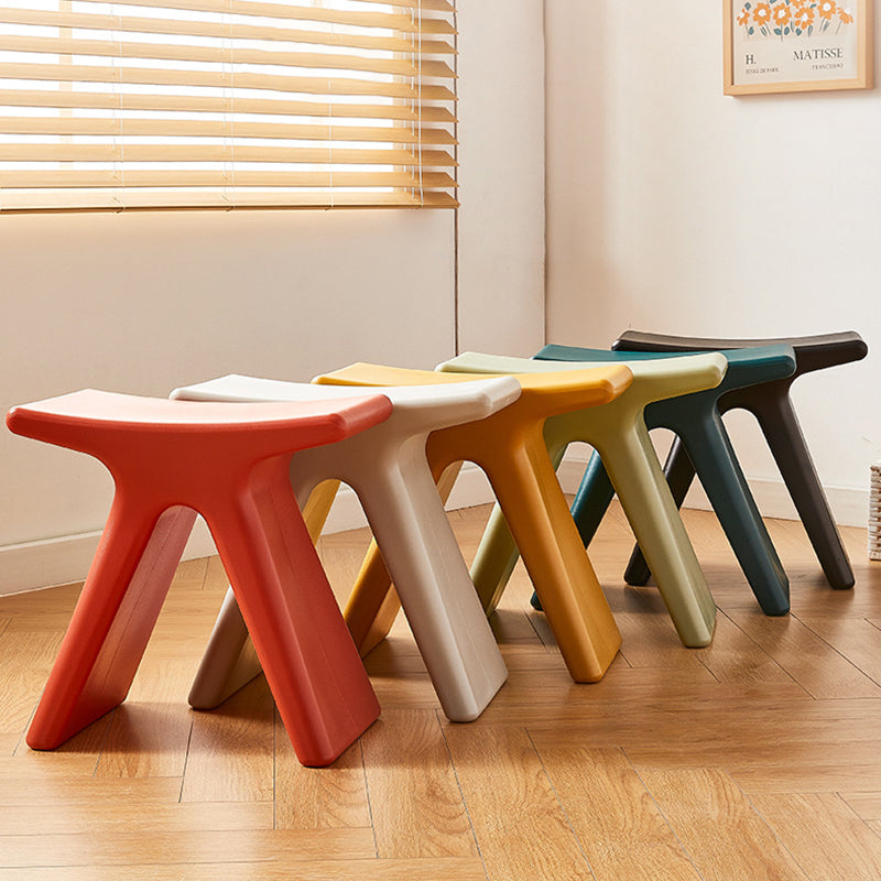 Modern Minimalist Geometric PE Plastic Kids Low Stool Backless Armless For Hallway
