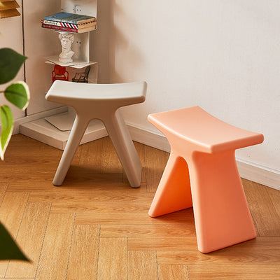 Modern Minimalist Geometric PE Plastic Kids Low Stool Backless Armless For Hallway