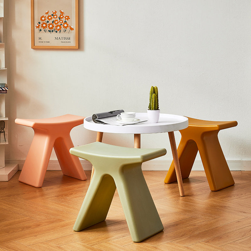 Modern Minimalist Geometric PE Plastic Kids Low Stool Backless Armless For Hallway