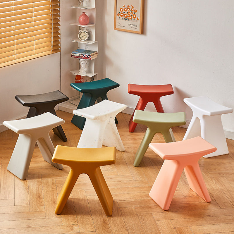 Modern Minimalist Geometric PE Plastic Kids Low Stool Backless Armless For Hallway