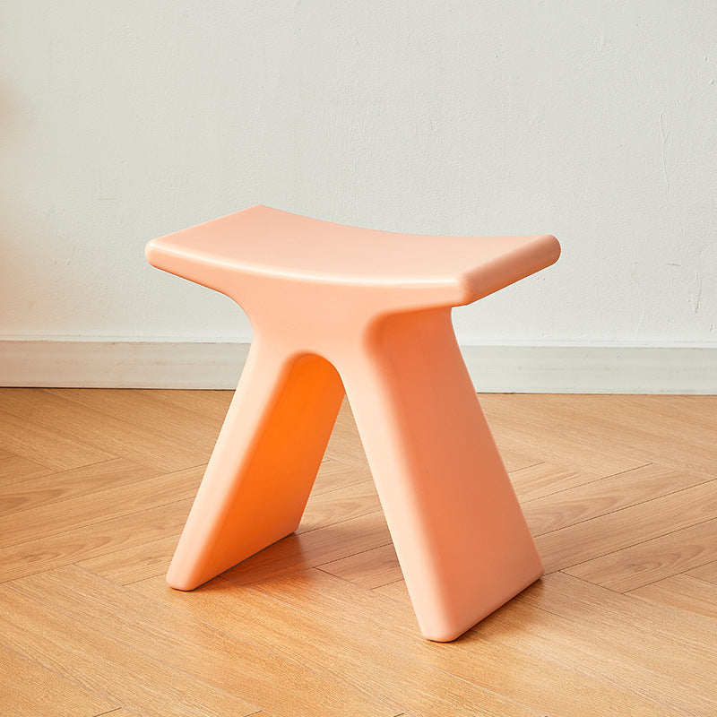 Modern Minimalist Geometric PE Plastic Kids Low Stool Backless Armless For Hallway