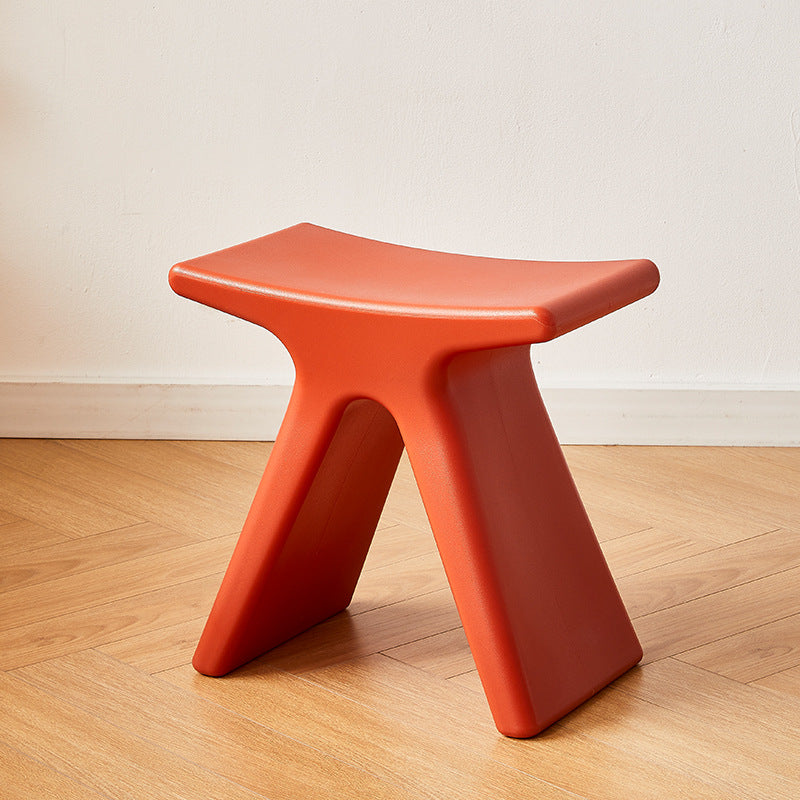 Modern Minimalist Geometric PE Plastic Kids Low Stool Backless Armless For Hallway