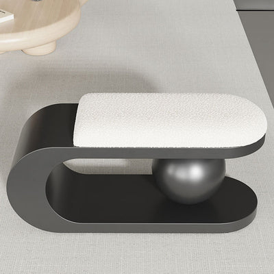 Modern Art Deco Geometric Carbon Steel Lambswool Sponge Bench Backless Armless For Entryway