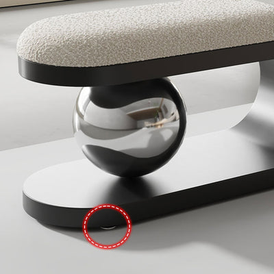 Modern Art Deco Geometric Carbon Steel Lambswool Sponge Bench Backless Armless For Entryway