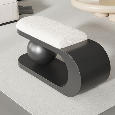 Modern Art Deco Geometric Carbon Steel Lambswool Sponge Bench Backless Armless For Entryway