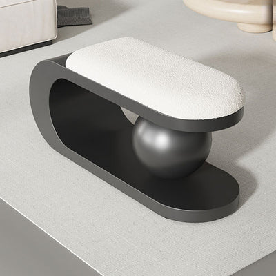 Modern Art Deco Geometric Carbon Steel Lambswool Sponge Bench Backless Armless For Entryway
