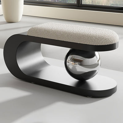 Modern Art Deco Geometric Carbon Steel Lambswool Sponge Bench Backless Armless For Entryway