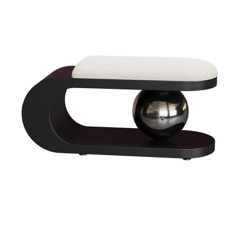 Modern Art Deco Geometric Carbon Steel Lambswool Sponge Bench Backless Armless For Entryway