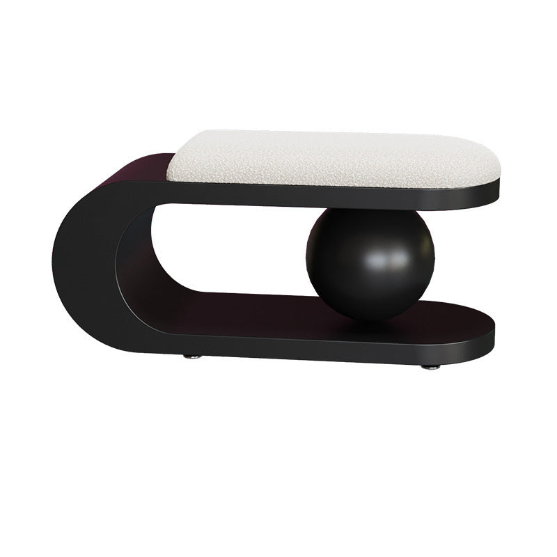 Modern Art Deco Geometric Carbon Steel Lambswool Sponge Bench Backless Armless For Entryway