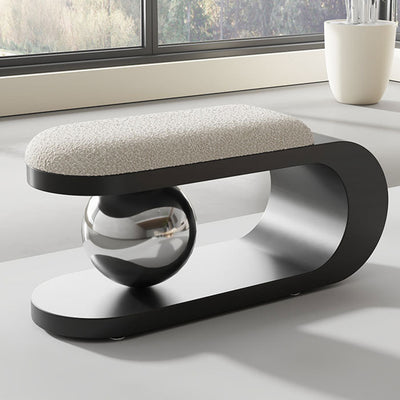 Modern Art Deco Geometric Carbon Steel Lambswool Sponge Bench Backless Armless For Entryway