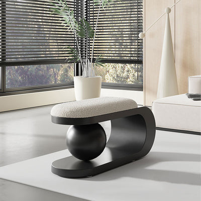 Modern Art Deco Geometric Carbon Steel Lambswool Sponge Bench Backless Armless For Entryway