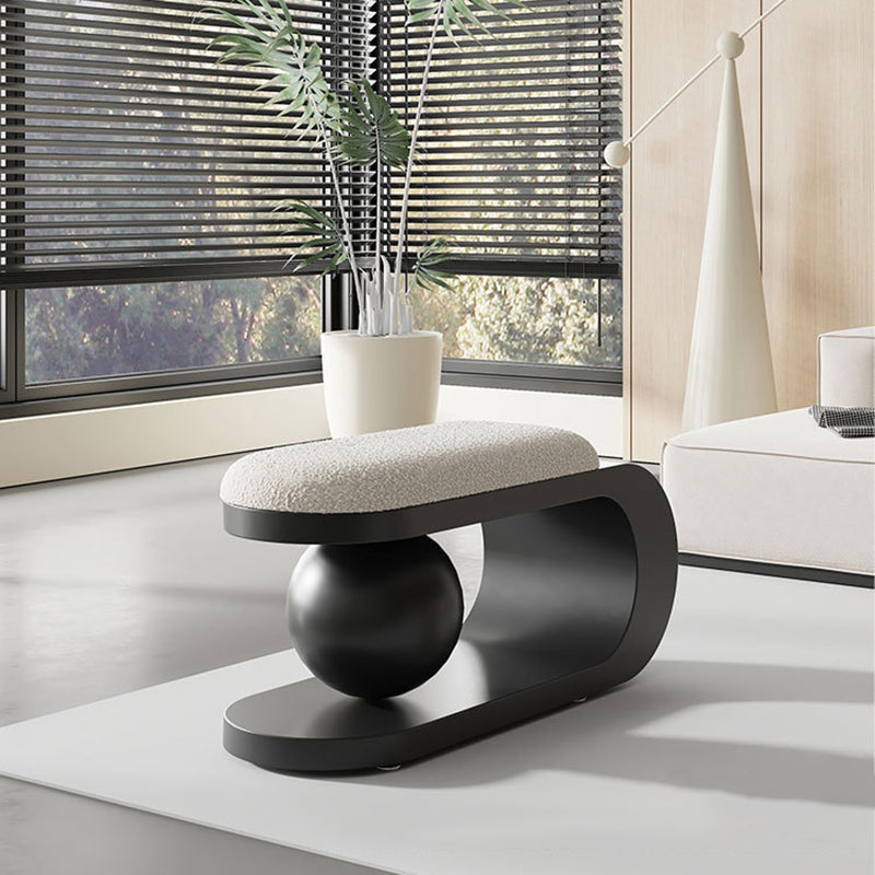 Modern Art Deco Geometric Carbon Steel Lambswool Sponge Bench Backless Armless For Entryway