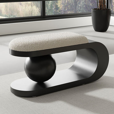 Modern Art Deco Geometric Carbon Steel Lambswool Sponge Bench Backless Armless For Entryway