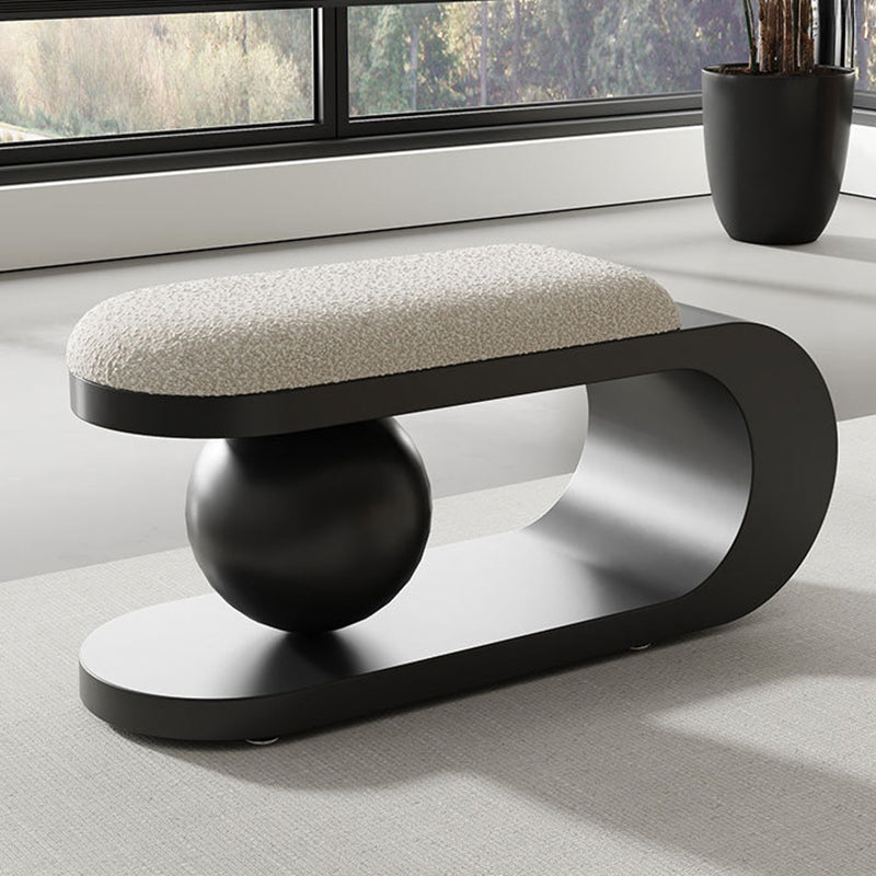 Modern Art Deco Geometric Carbon Steel Lambswool Sponge Bench Backless Armless For Entryway