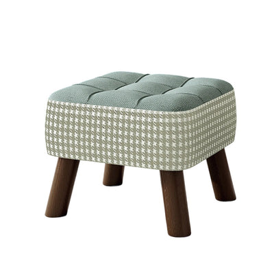 Modern Minimalist Stackable Square Solid Wood Fabric Sponge Low Stool Backless Armless For Hallway