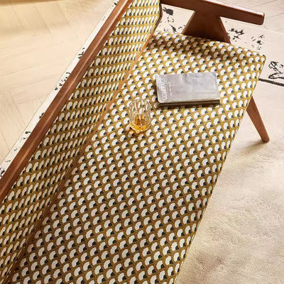 Traditional Rustic Rectangular Ash Wood Solid Wood Board Fabric Sponge Bench Backrest Armrest For Living Room