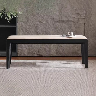 Contemporary Scandinavian Rectangular Ash Wood Microfiber Leather Sponge Bench Backless Armless For Entryway