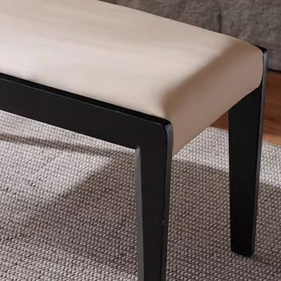 Contemporary Scandinavian Rectangular Ash Wood Microfiber Leather Sponge Bench Backless Armless For Entryway
