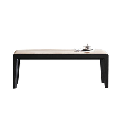 Contemporary Scandinavian Rectangular Ash Wood Microfiber Leather Sponge Bench Backless Armless For Entryway