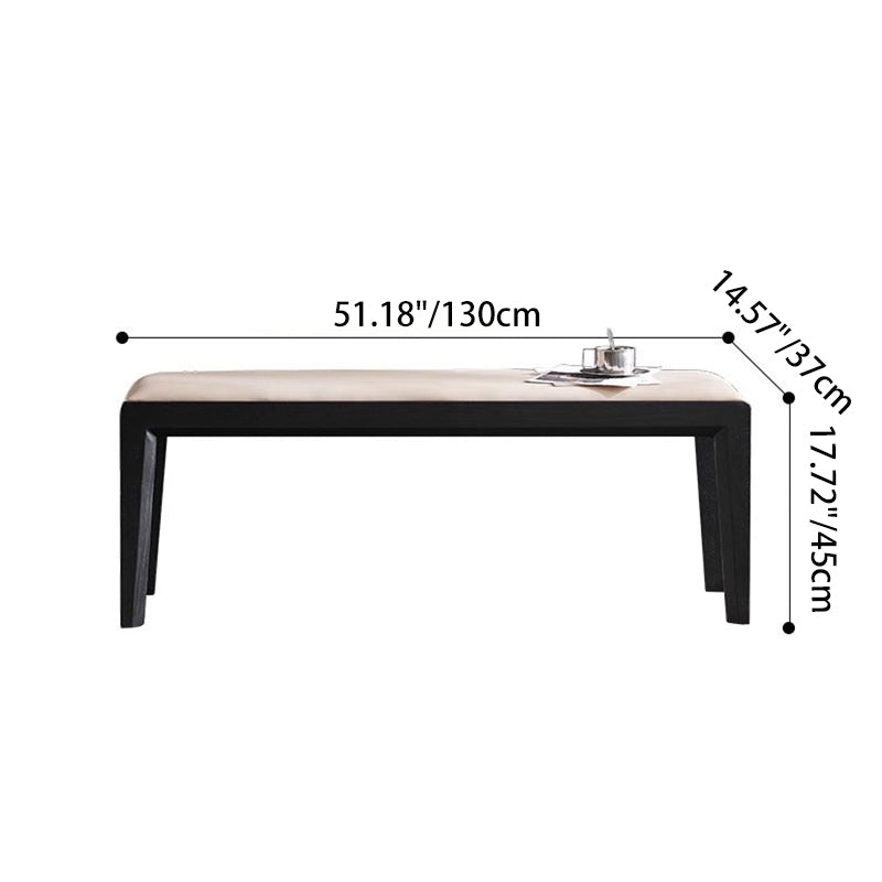 Contemporary Scandinavian Rectangular Ash Wood Microfiber Leather Sponge Bench Backless Armless For Entryway