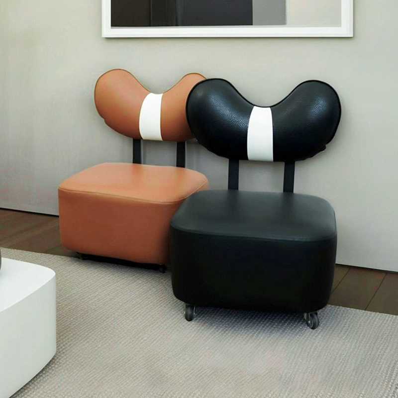 Tabouret bas pour enfants contemporain créatif en forme de carré avec plateau en bois, similicuir et éponge, mobile, sans dossier ni accoudoirs, pour salon 