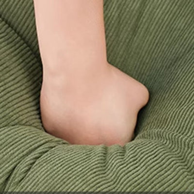 Contemporary Nordic Rectangular Rubberwood Iron Corduroy Sponge Plush Cotton Detachable Rocking Chair Backrest Armless For Bedroom