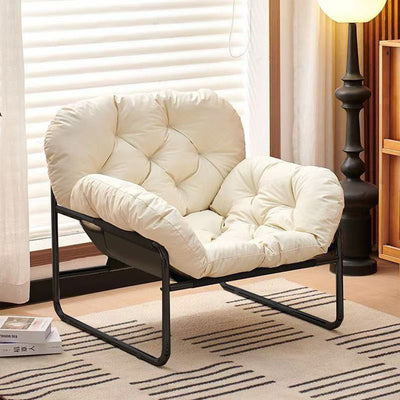 Contemporary Nordic Detachable Rectangular Carbon Steel Cat Scratching Leather Sponge Plush Cotton Ergonomics Accent Chair Backrest Armrest For Living Room