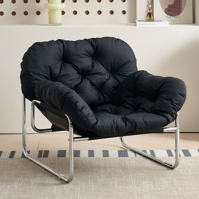 Contemporary Nordic Detachable Rectangular Carbon Steel Cat Scratching Leather Sponge Plush Cotton Ergonomics Accent Chair Backrest Armrest For Living Room