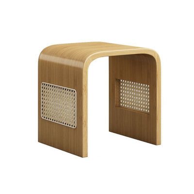 Modern Minimalist Arc Nan Bamboo Resin Rattan Weaving Kids Low Stool Backless Armless For Entryway