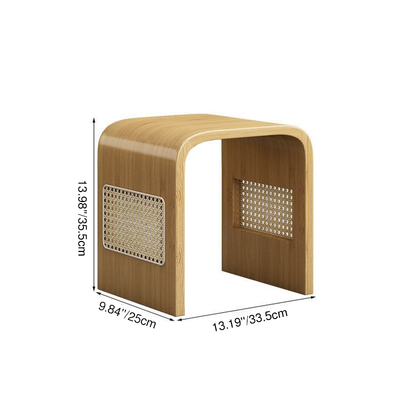 Modern Minimalist Arc Nan Bamboo Resin Rattan Weaving Kids Low Stool Backless Armless For Entryway