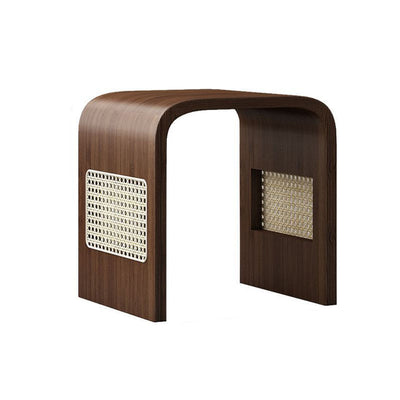 Modern Minimalist Arc Nan Bamboo Resin Rattan Weaving Kids Low Stool Backless Armless For Entryway