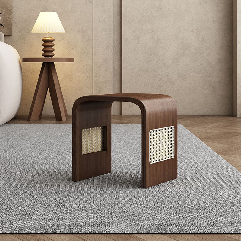 Modern Minimalist Arc Nan Bamboo Resin Rattan Weaving Kids Low Stool Backless Armless For Entryway