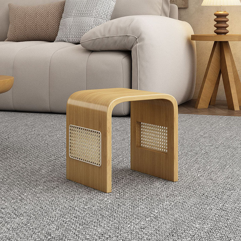 Modern Minimalist Arc Nan Bamboo Resin Rattan Weaving Kids Low Stool Backless Armless For Entryway