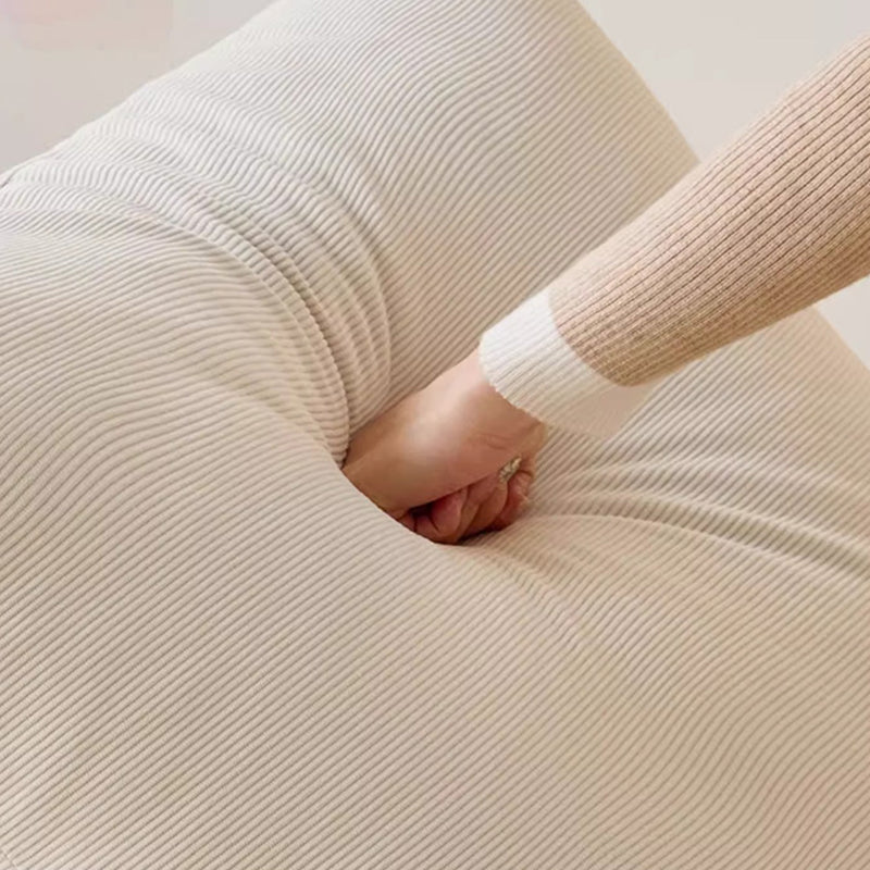 Moderner nordischer zerlegbarer rechteckiger Schaukelstuhl aus Massivholz, Eisen, Cord, Schwamm und Plüschbaumwolle mit Rückenlehne und Armlehnen für das Schlafzimmer 
