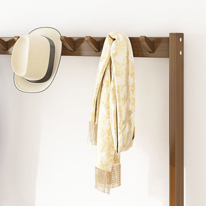 Traditional Rustic Rectangular Nan Bamboo MDF Fabric Sponge Hallstand Shoe Bench Backless Armless For Entryway &amp; Hallway