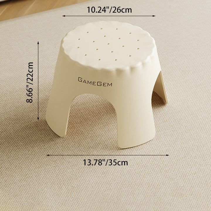 Tabouret bas empilable pour enfants en PP, style Art déco moderne, en forme de biscuit, sans dossier ni accoudoirs, pour l’entrée 