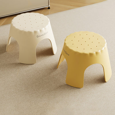 Modern Art Deco Stackable Cookie-Shaped PP Kids Low Stool Backless Armless For Entryway