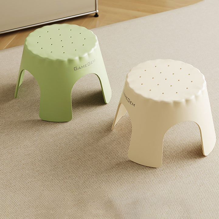 Tabouret bas empilable pour enfants en PP, style Art déco moderne, en forme de biscuit, sans dossier ni accoudoirs, pour l’entrée 