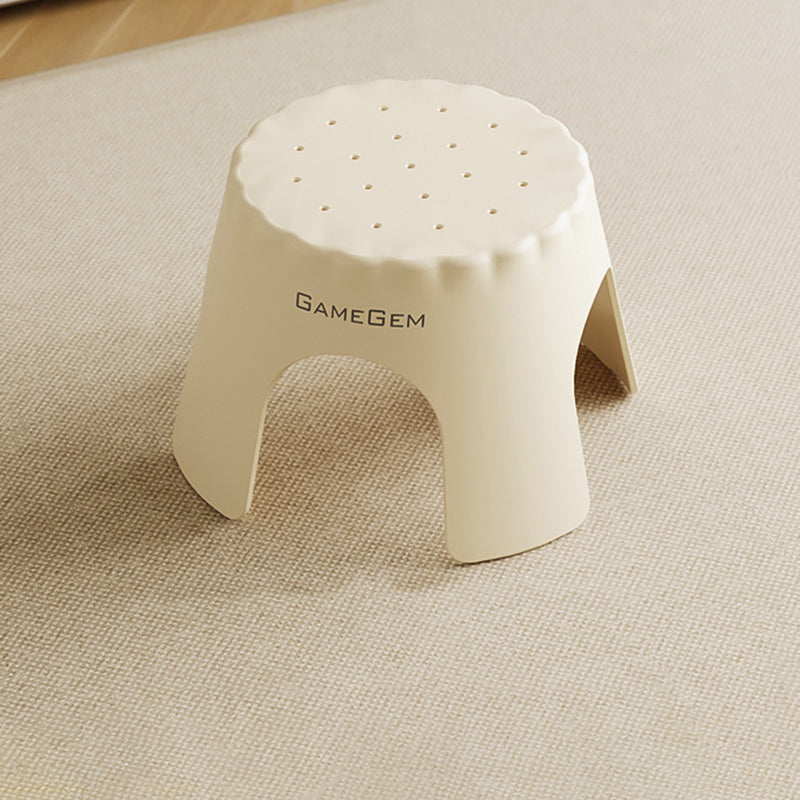 Tabouret bas empilable pour enfants en PP, style Art déco moderne, en forme de biscuit, sans dossier ni accoudoirs, pour l’entrée 