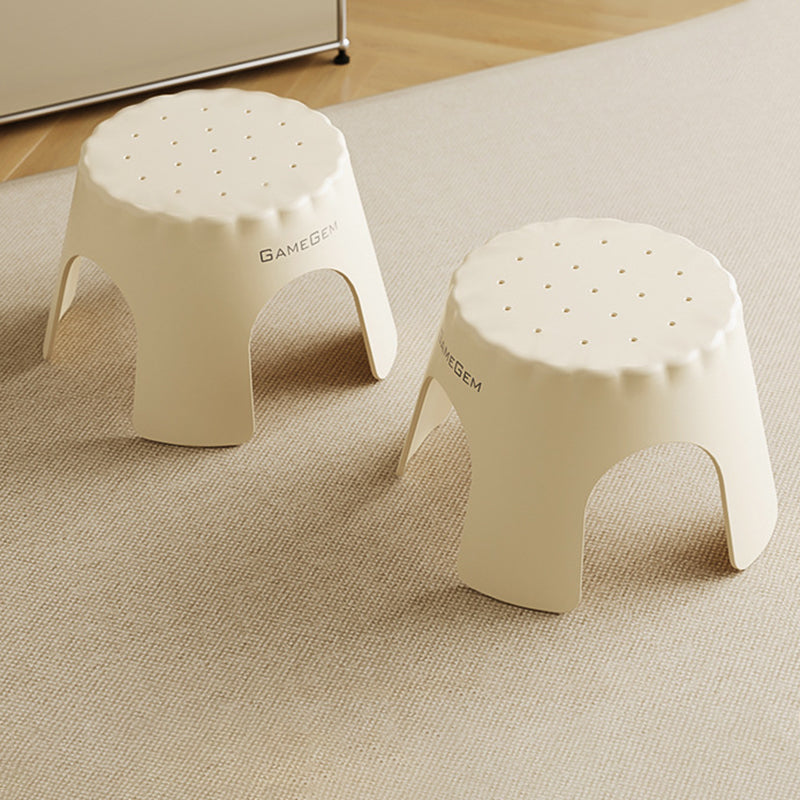 Tabouret bas empilable pour enfants en PP, style Art déco moderne, en forme de biscuit, sans dossier ni accoudoirs, pour l’entrée 