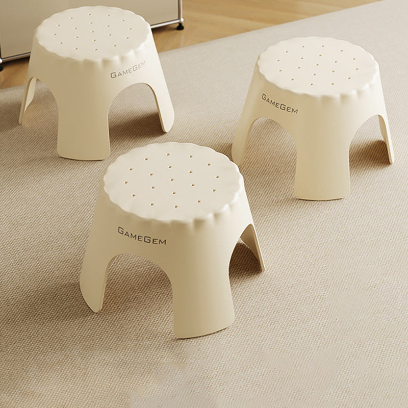 Modern Art Deco Stackable Cookie-Shaped PP Kids Low Stool Backless Armless For Entryway