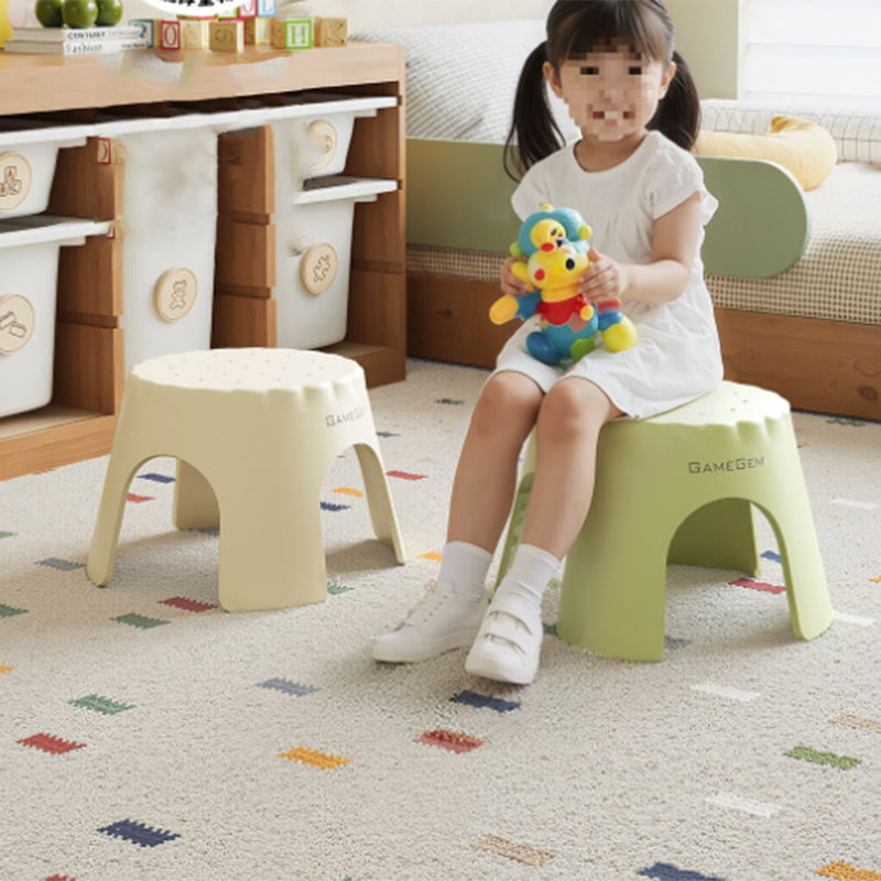 Tabouret bas empilable pour enfants en PP, style Art déco moderne, en forme de biscuit, sans dossier ni accoudoirs, pour l’entrée 